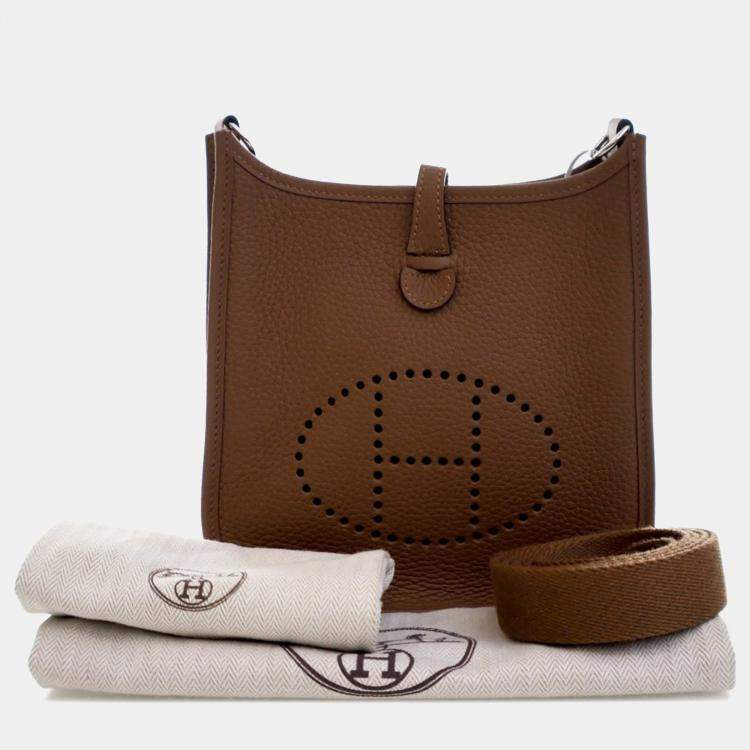 Pre Owned Hermes Brown Clemence Evelyne 16 TPM