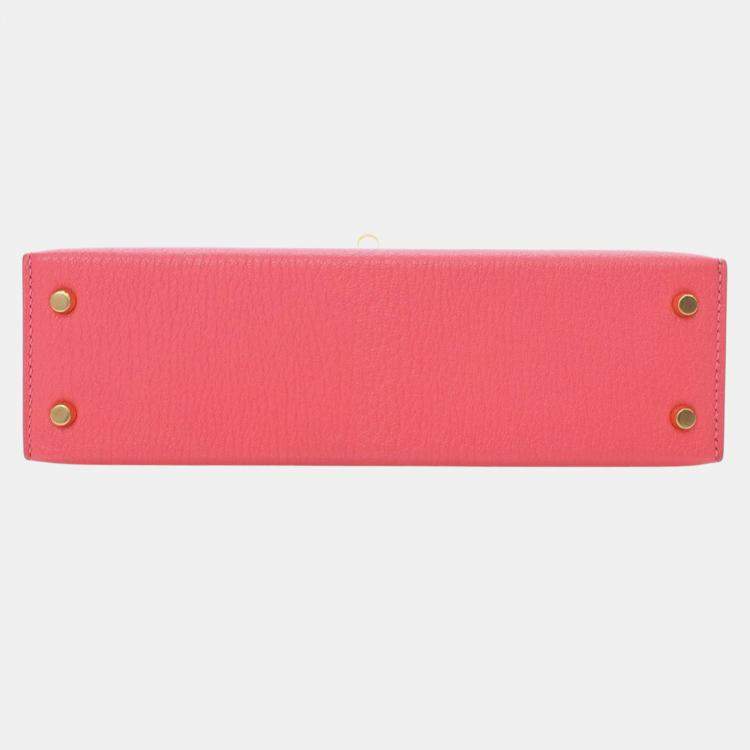 Pre Owned Hermes Pink Mini Chevre Mysore Kelly II Sellier 20