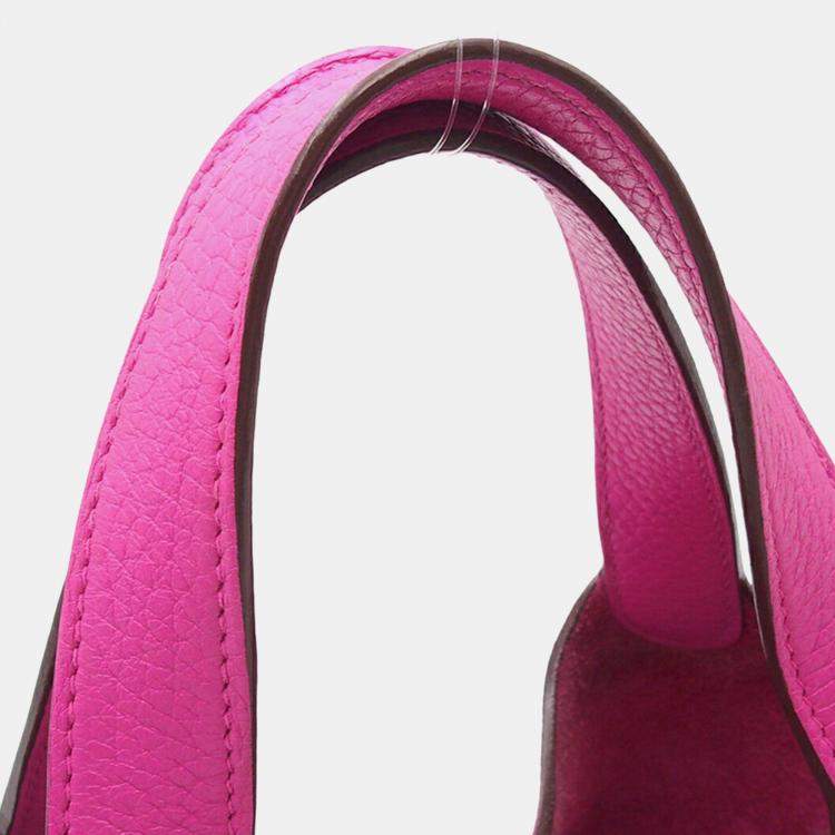 Pre Owned Hermes Pink Clemence Picotin Lock 18