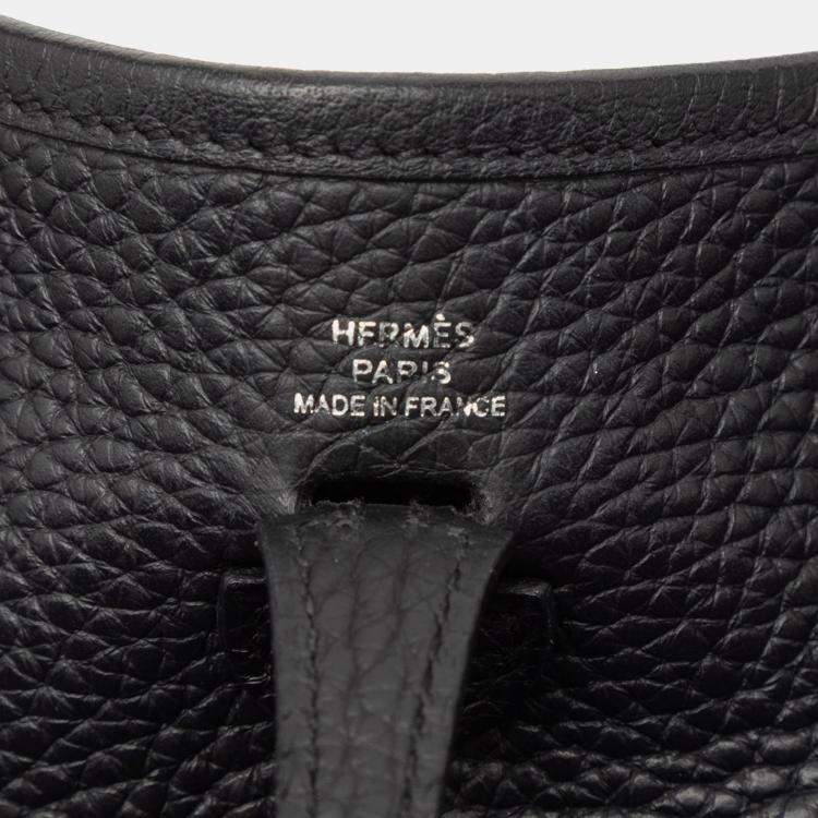 Pre Owned Hermes Black Clemence Evelyne TPM 16