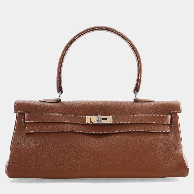 Pre Owned Hermes Gold Clemence Shoulder Kelly 42