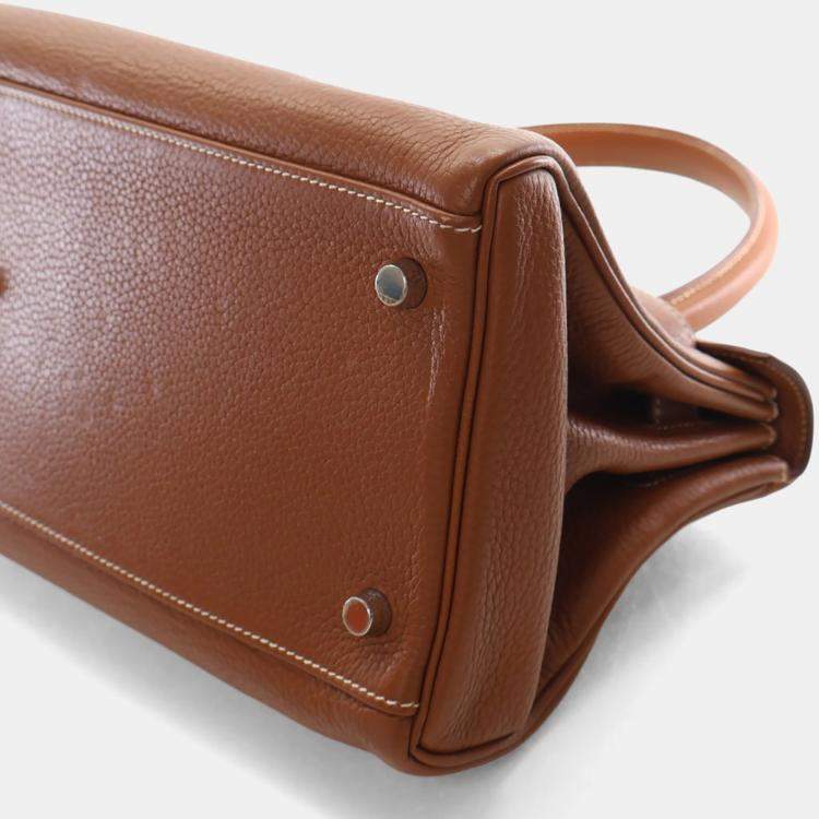 Pre Owned Hermes Gold Clemence Shoulder Kelly 42