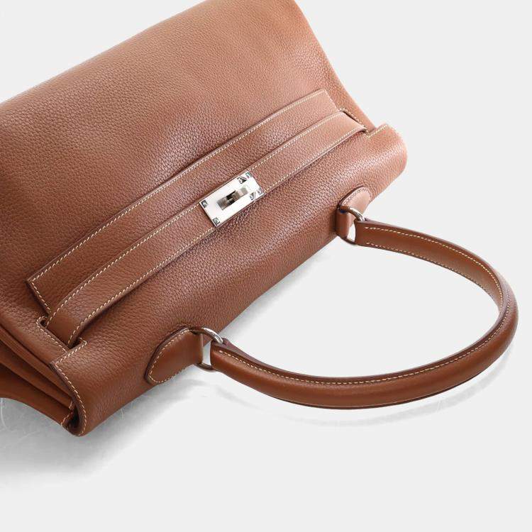 Pre Owned Hermes Gold Clemence Shoulder Kelly 42