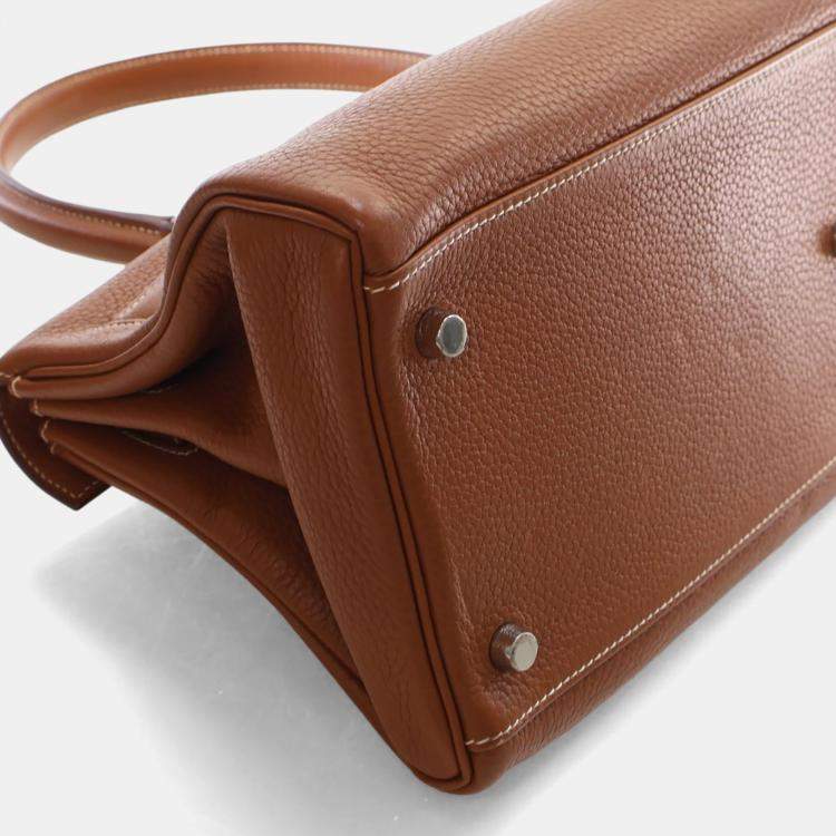 Pre Owned Hermes Gold Clemence Shoulder Kelly 42