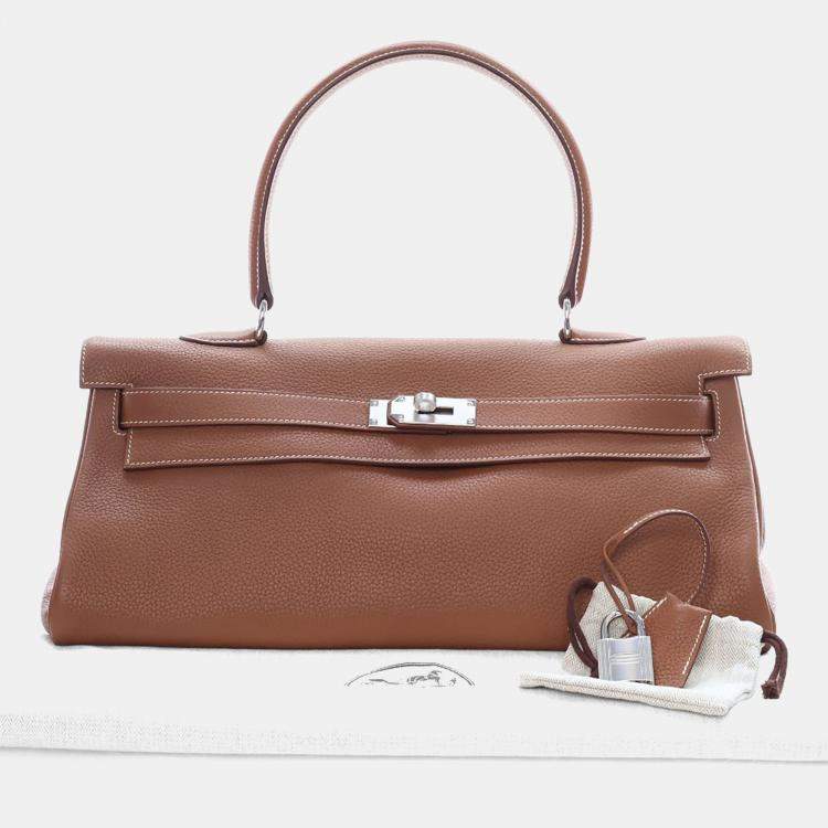 Pre Owned Hermes Gold Clemence Shoulder Kelly 42