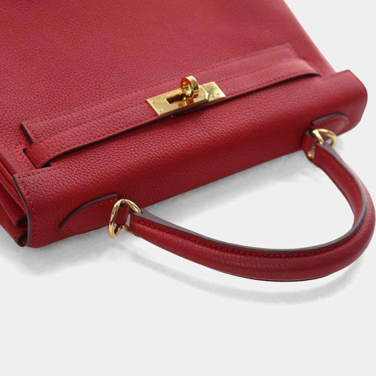 Pre Owned Hermes Rouge Casaque Togo Kelly 25