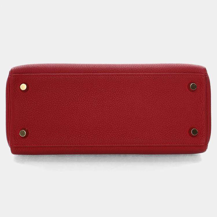 Pre Owned Hermes Rouge Casaque Togo Kelly 25