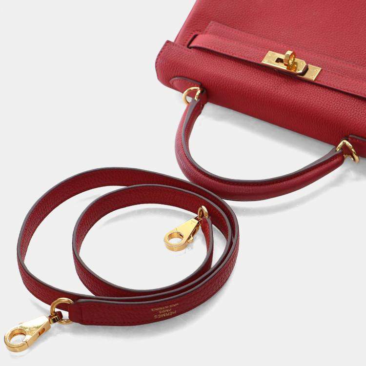 Pre Owned Hermes Rouge Casaque Togo Kelly 25