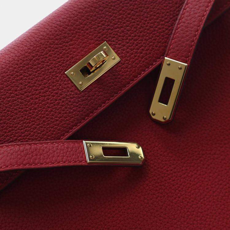 Pre Owned Hermes Rouge Casaque Togo Kelly 25