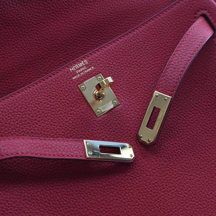 Pre Owned Hermes Rouge Casaque Togo Kelly 25