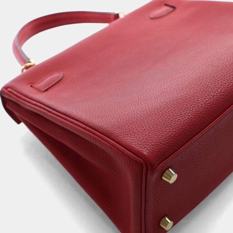 Pre Owned Hermes Rouge Casaque Togo Kelly 25