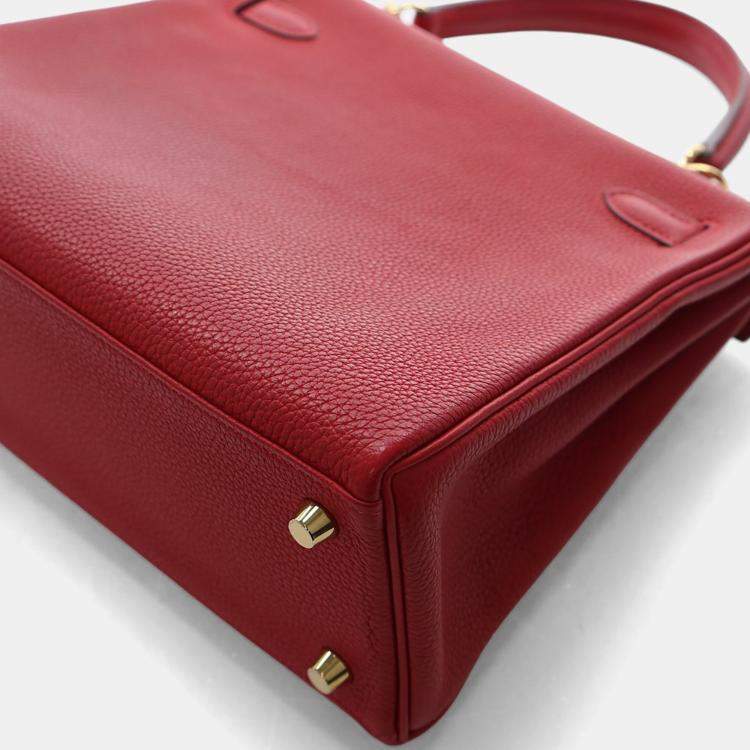 Pre Owned Hermes Rouge Casaque Togo Kelly 25