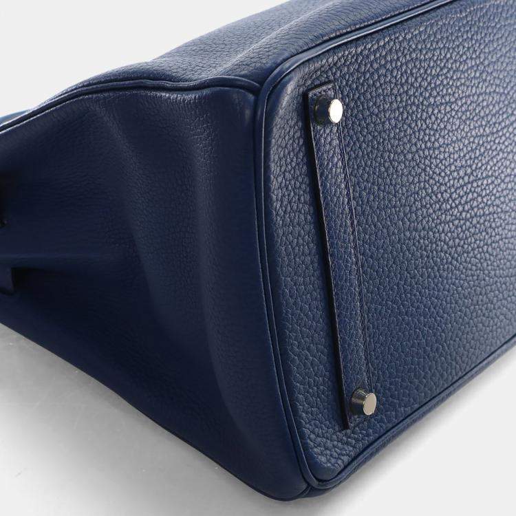 Pre Owned Hermes Blue De Malte Togo Birkin 35