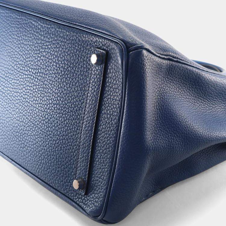 Pre Owned Hermes Blue De Malte Togo Birkin 35