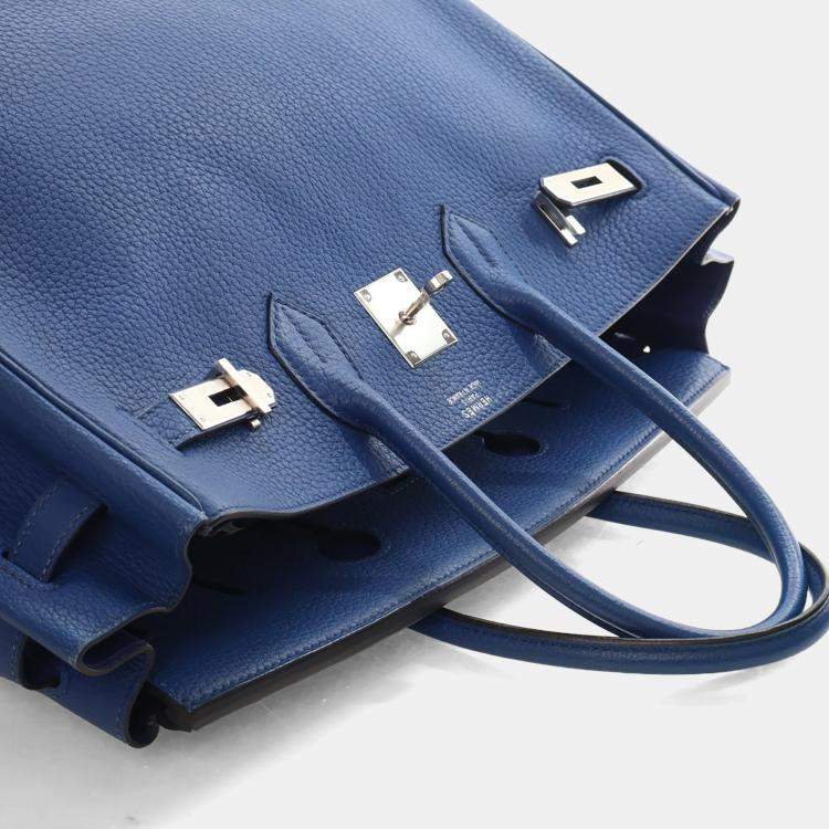 Pre Owned Hermes Blue De Malte Togo Birkin 35