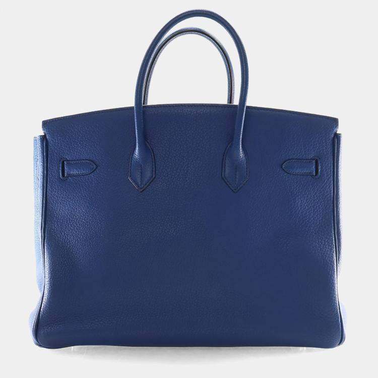 Pre Owned Hermes Blue De Malte Togo Birkin 35