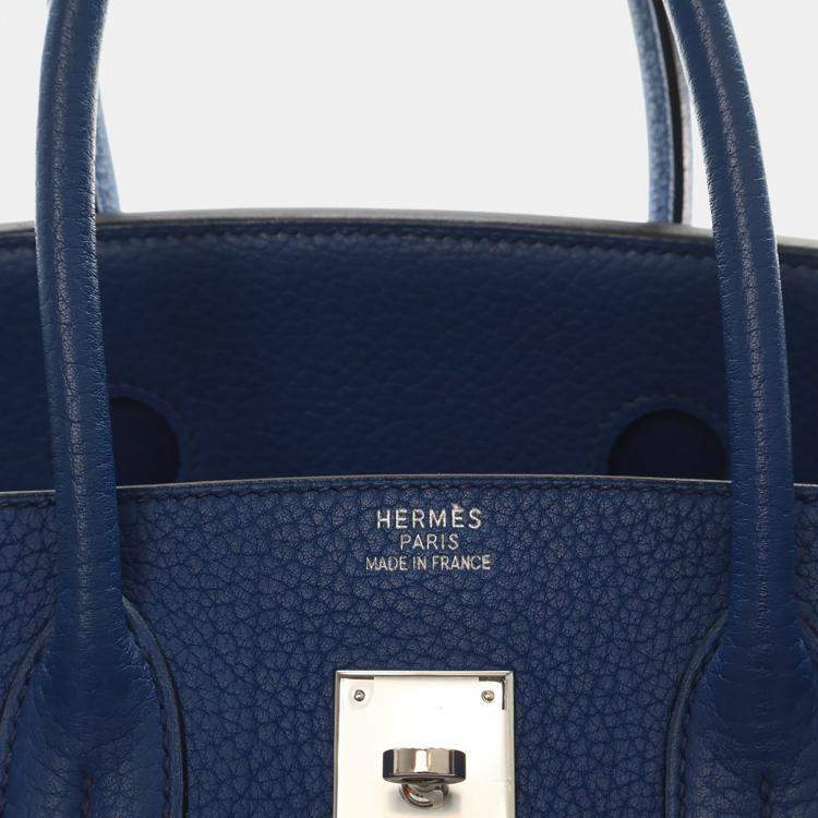 Pre Owned Hermes Blue De Malte Togo Birkin 35