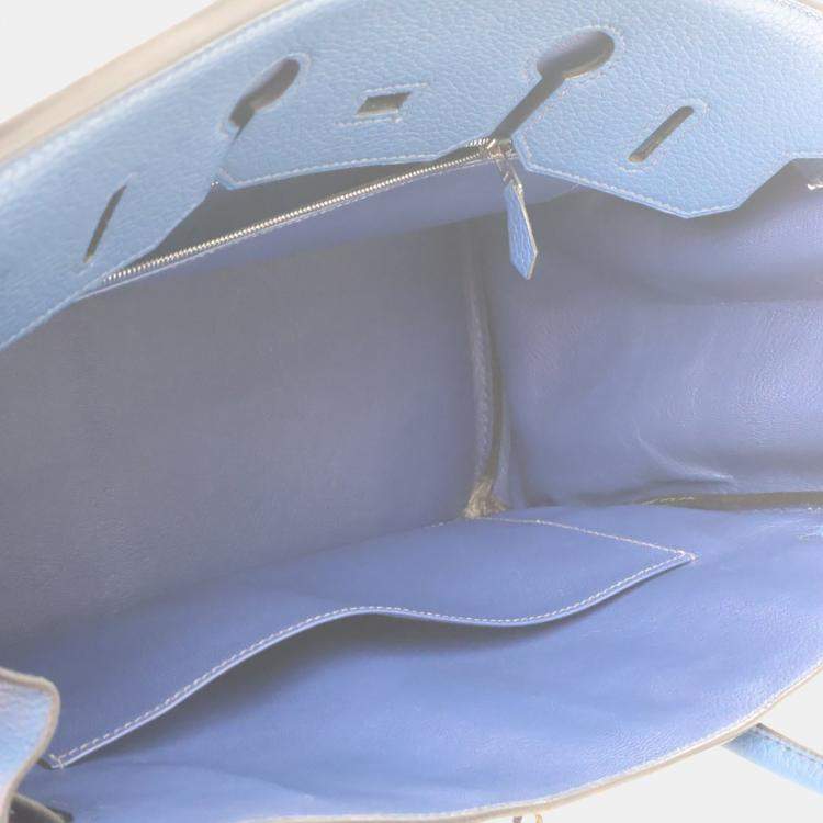 Pre Owned Hermes Blue De Malte Togo Birkin 35