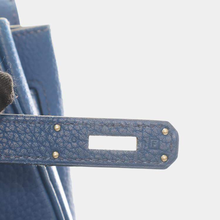 Pre Owned Hermes Blue De Malte Togo Birkin 35