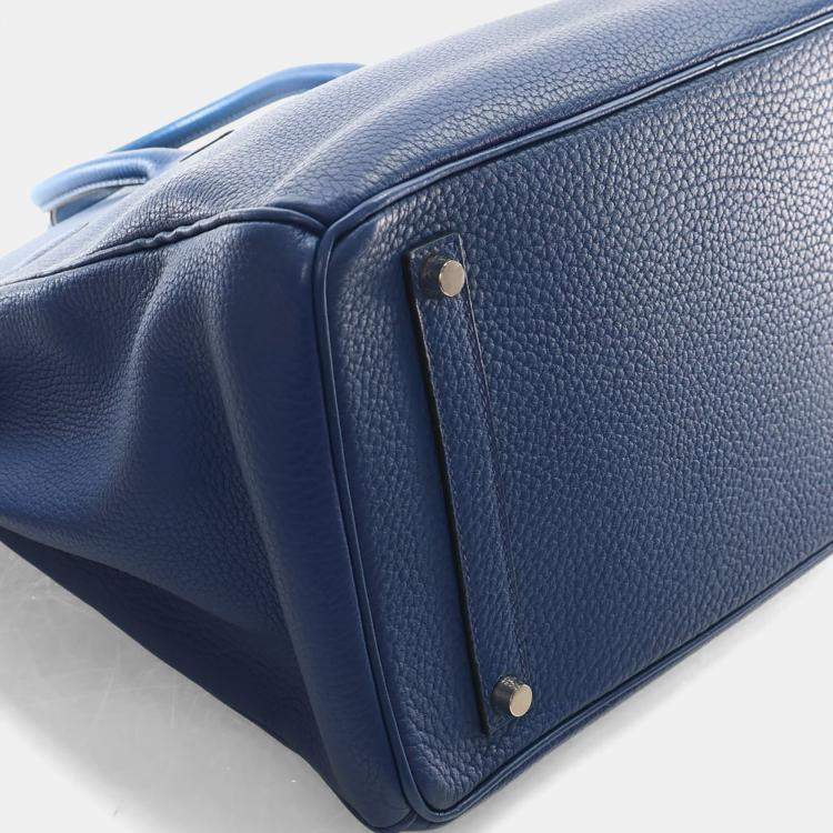 Pre Owned Hermes Blue De Malte Togo Birkin 35