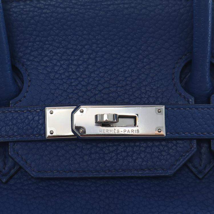Pre Owned Hermes Blue De Malte Togo Birkin 35