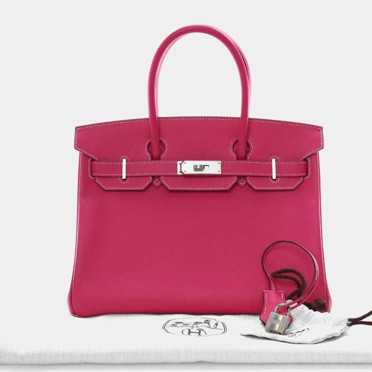 Pre Owned Hermes Rose Tyrien Epsom Candy Birkin 30