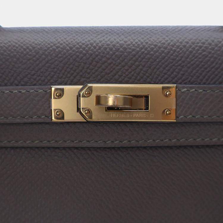 Pre Owned Hermes Gris Asphalt Epsom Mini Kelly 20