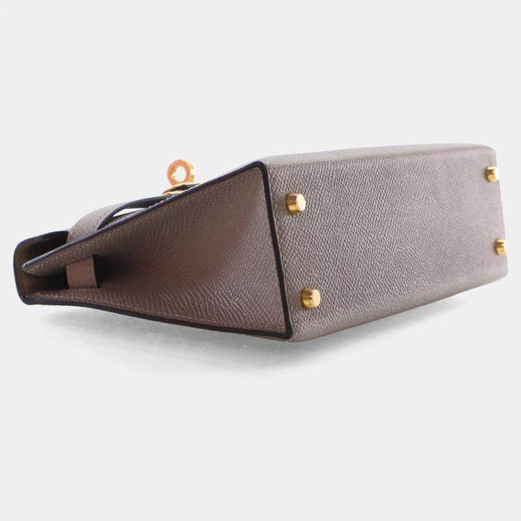 Pre Owned Hermes Gris Asphalt Epsom Mini Kelly 20