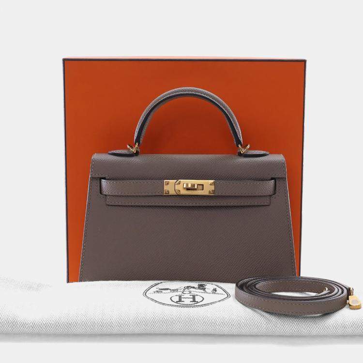 Pre Owned Hermes Gris Asphalt Epsom Mini Kelly 20