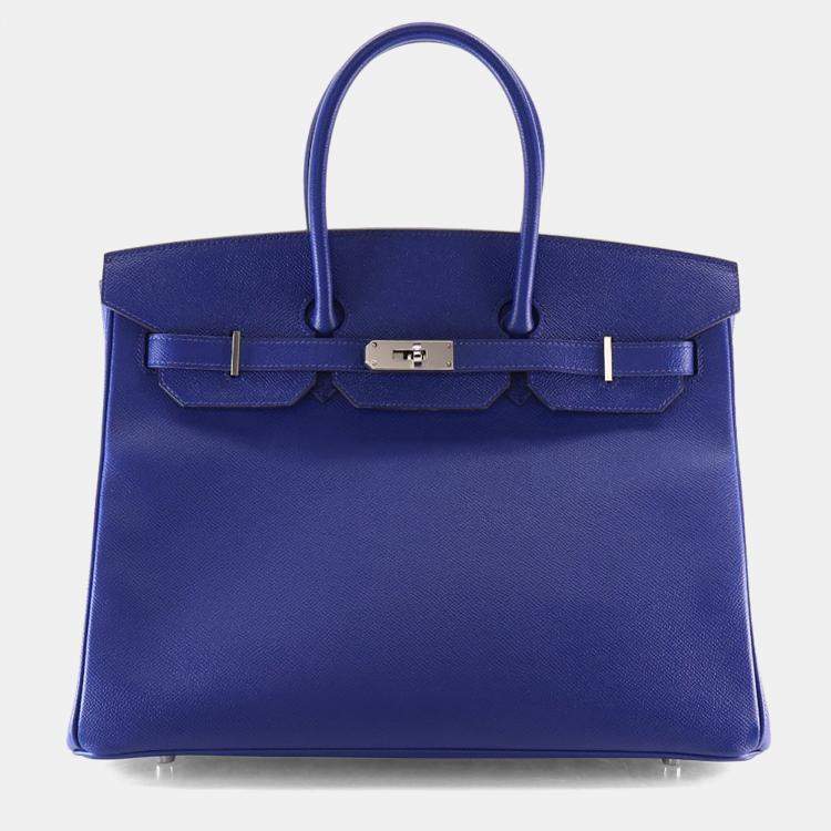 Pre Owned Hermes Bleu Electrique Epsom Birkin 35