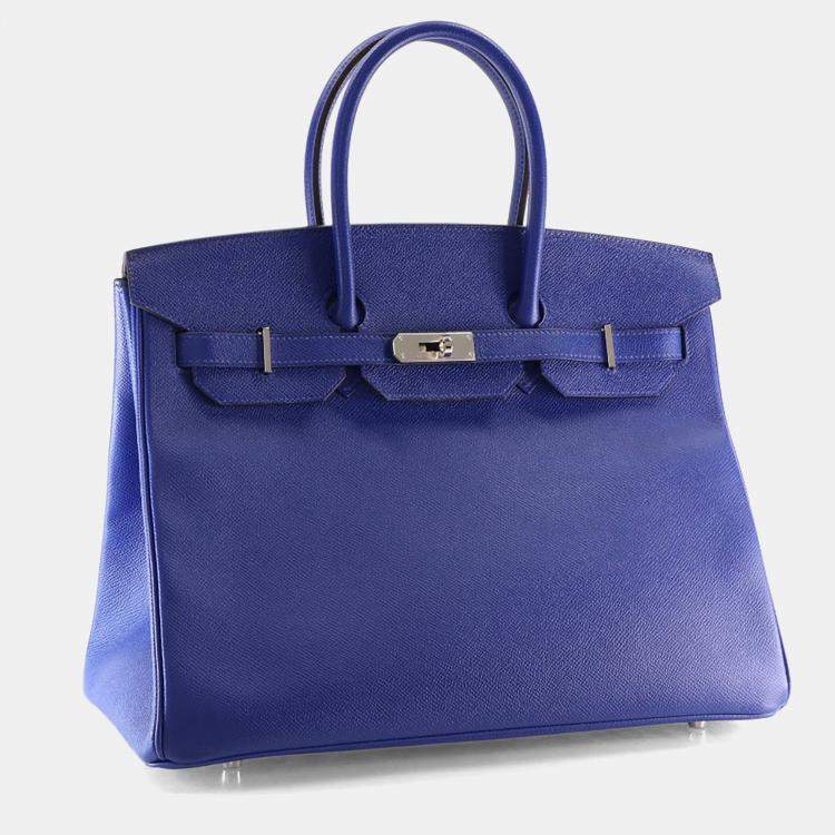Pre Owned Hermes Bleu Electrique Epsom Birkin 35