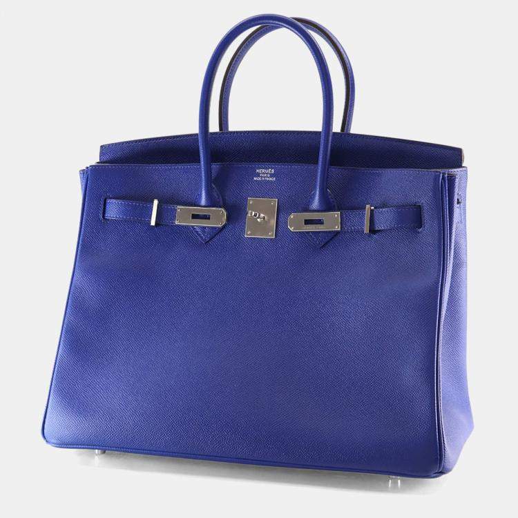 Pre Owned Hermes Bleu Electrique Epsom Birkin 35