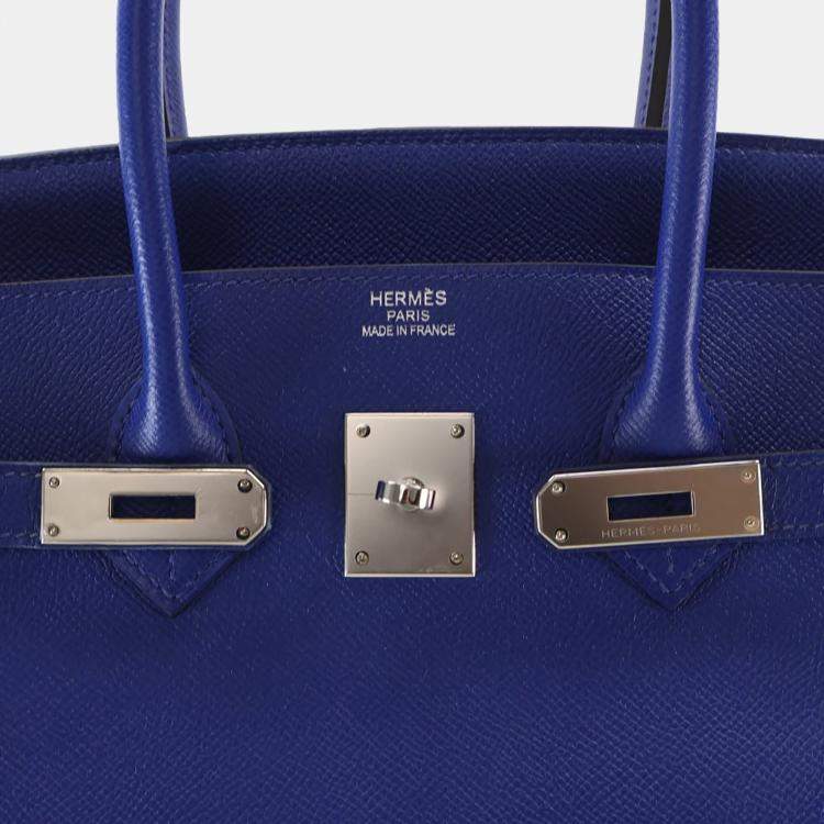Pre Owned Hermes Bleu Electrique Epsom Birkin 35