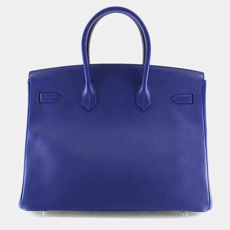 Pre Owned Hermes Bleu Electrique Epsom Birkin 35