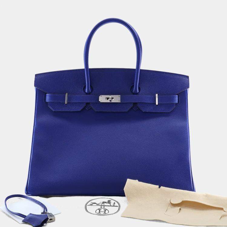 Pre Owned Hermes Bleu Electrique Epsom Birkin 35