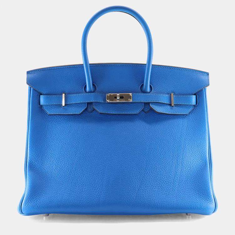 مملوكة مسبقًا Hermes Blue Hydra Togo Birkin 35