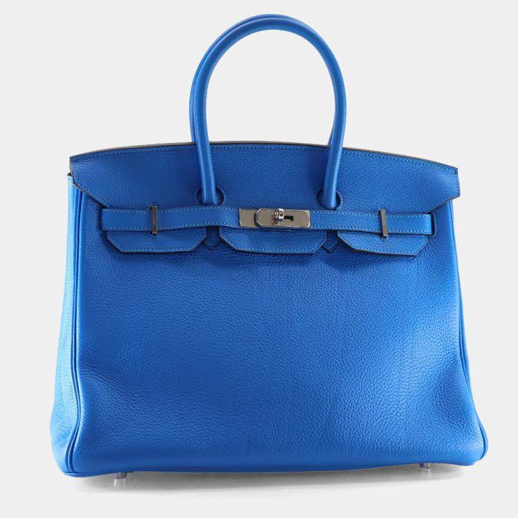 مملوكة مسبقًا Hermes Blue Hydra Togo Birkin 35