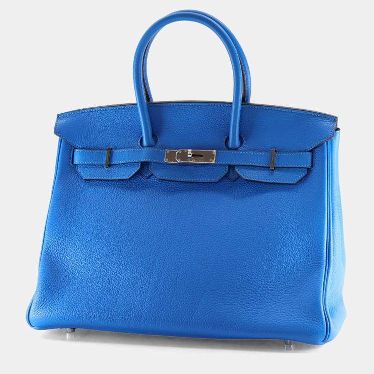 مملوكة مسبقًا Hermes Blue Hydra Togo Birkin 35