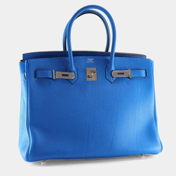مملوكة مسبقًا Hermes Blue Hydra Togo Birkin 35
