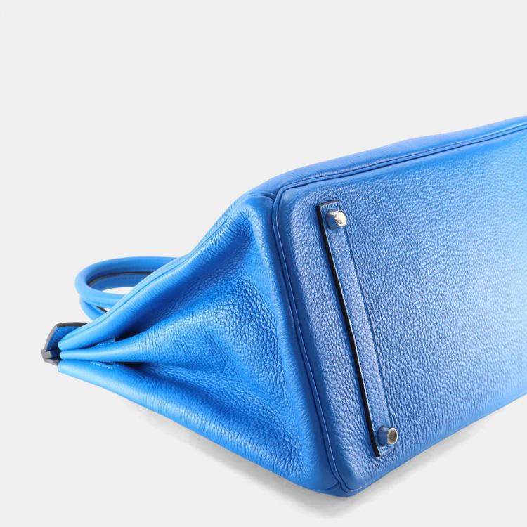 مملوكة مسبقًا Hermes Blue Hydra Togo Birkin 35
