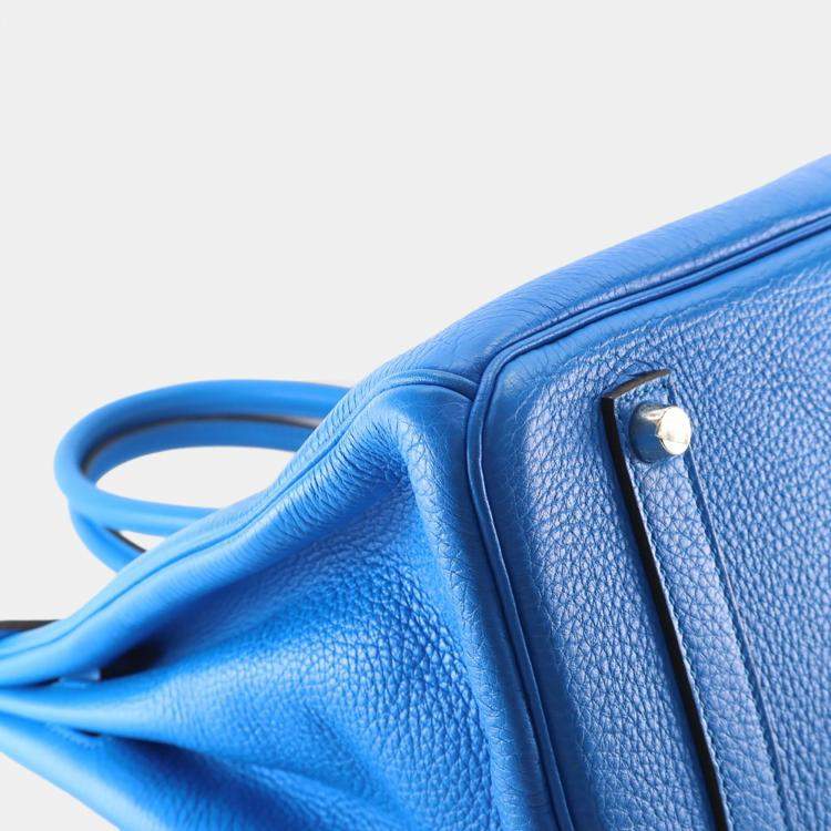 مملوكة مسبقًا Hermes Blue Hydra Togo Birkin 35