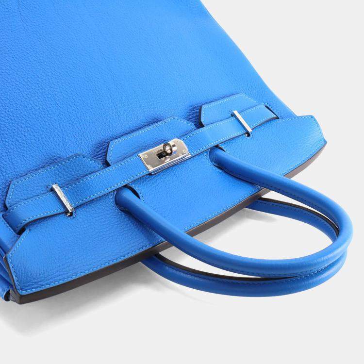 مملوكة مسبقًا Hermes Blue Hydra Togo Birkin 35