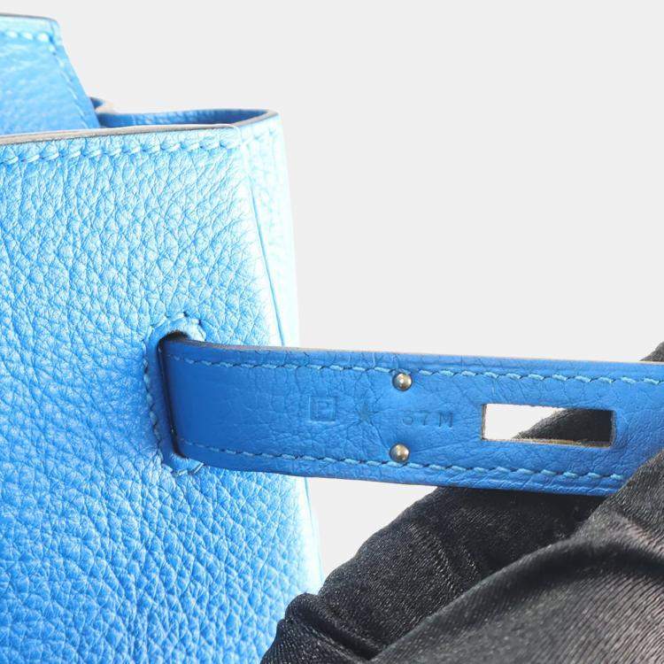 مملوكة مسبقًا Hermes Blue Hydra Togo Birkin 35