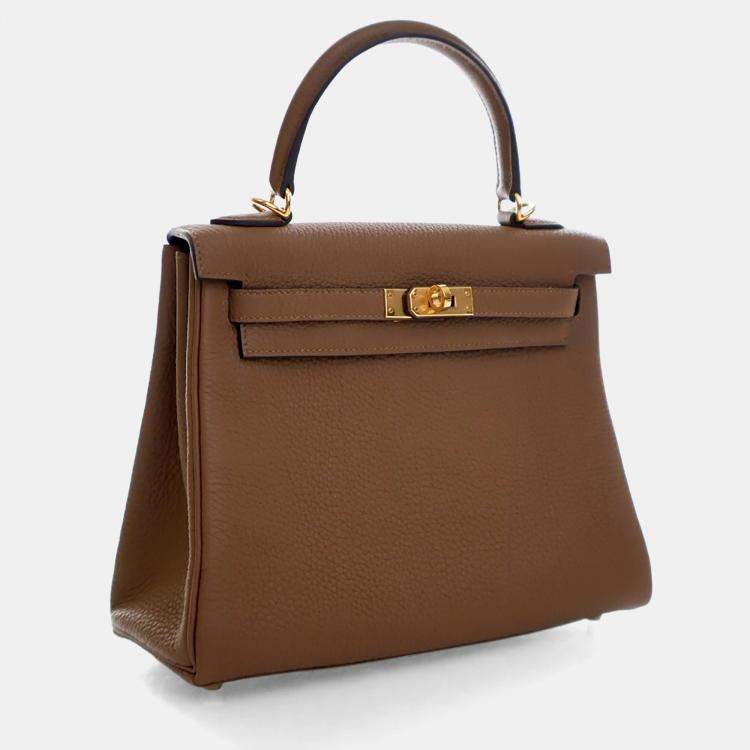 Pre Owned Hermes Brown Alezan Togo Kelly 25