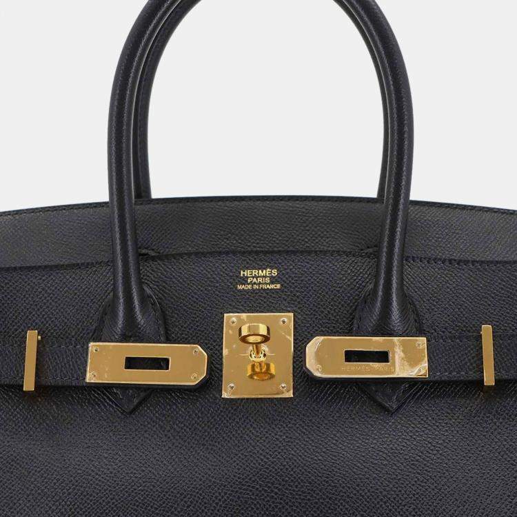 مملوكة مسبقًا حقيبة يد هيرمس بيركين 30 جلد إبسن أسود