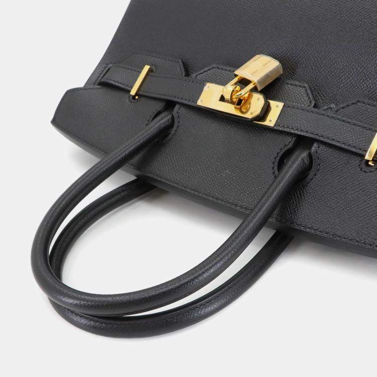 مملوكة مسبقًا حقيبة يد هيرمس بيركين 30 جلد إبسن أسود