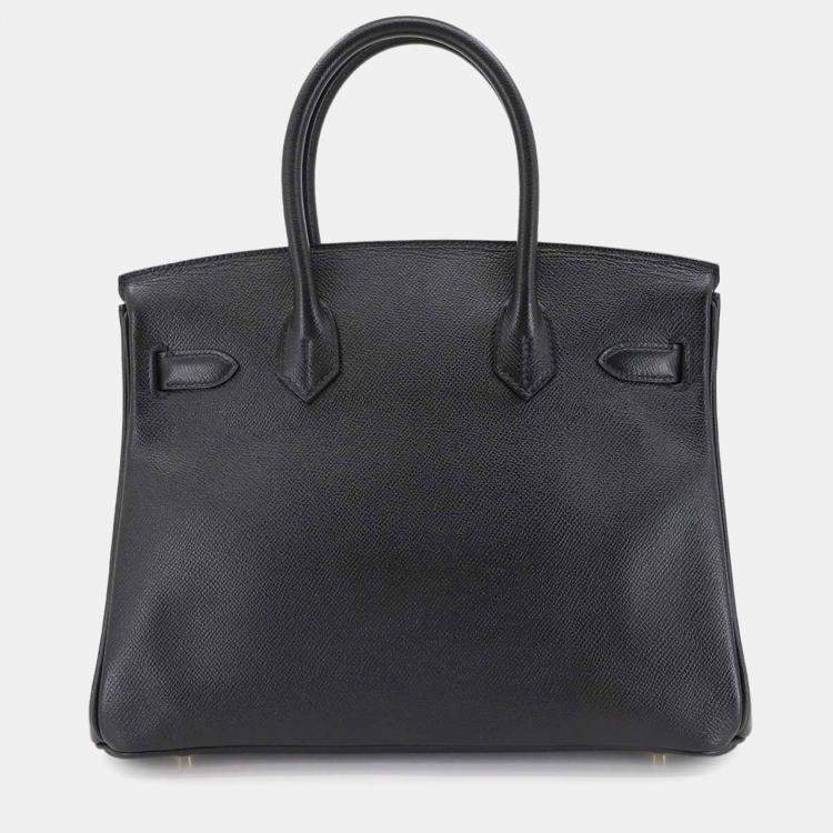 مملوكة مسبقًا حقيبة يد هيرمس بيركين 30 جلد إبسن أسود