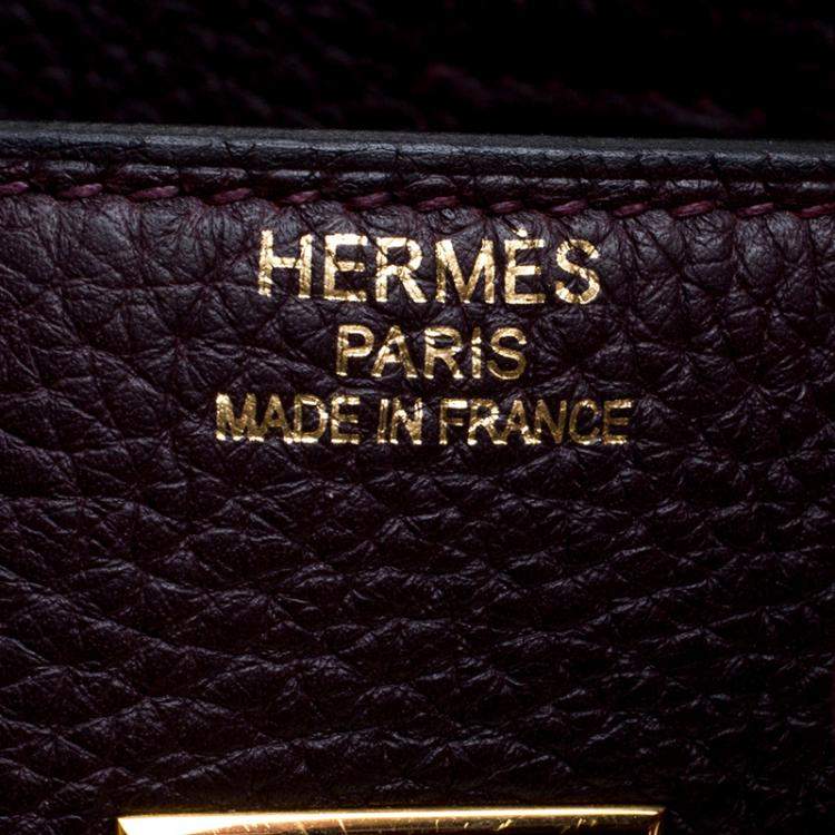 Pre Owned Hermes Bordeaux Togo Leather Gold Hardware Birkin 35 Bag