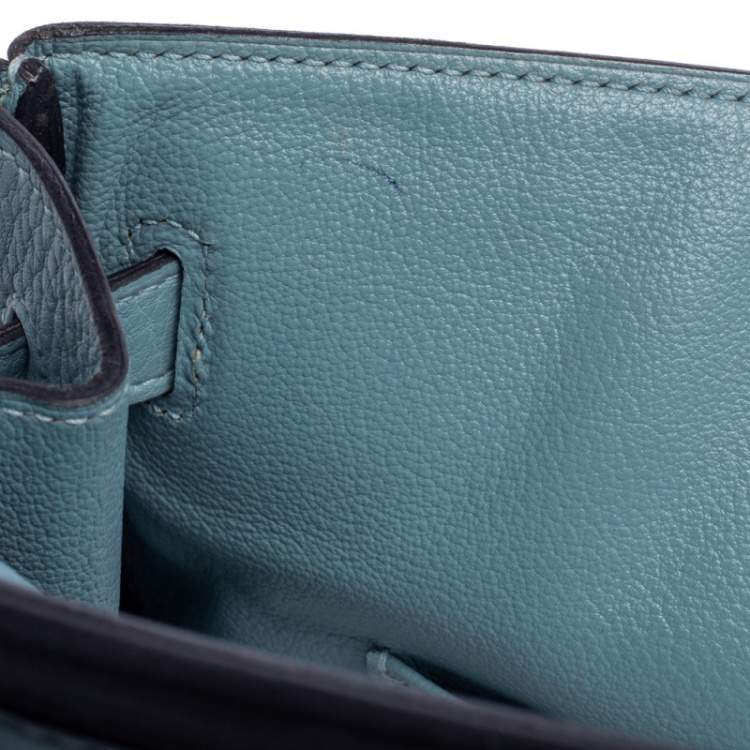 Pre Owned Hermes Ciel Taurillon Clemence Leather Palladium Hardware Birkin 40 Bag