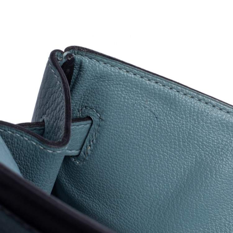 Pre Owned Hermes Ciel Taurillon Clemence Leather Palladium Hardware Birkin 40 Bag